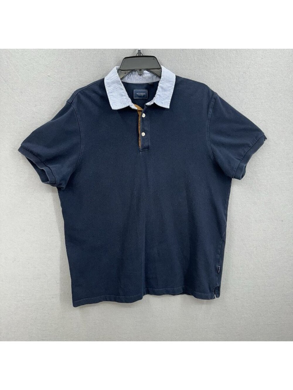 7 Diamonds Men M Polo Shirt Blue Performance Short Sleeve Casual Wear Slim Fit